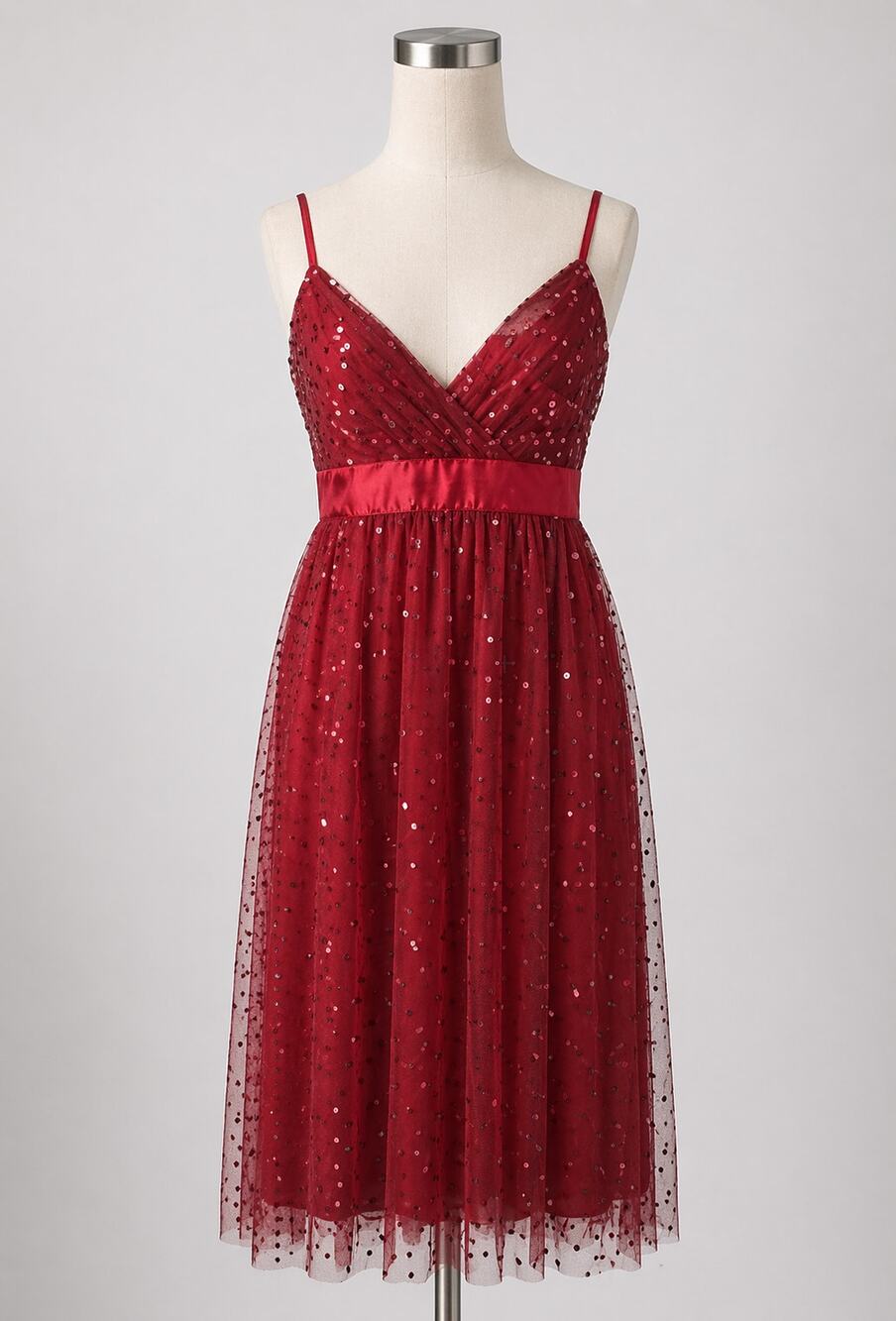 BCX | Red Sparkling Dress w/ Bow & Sequins Valentine's Day New